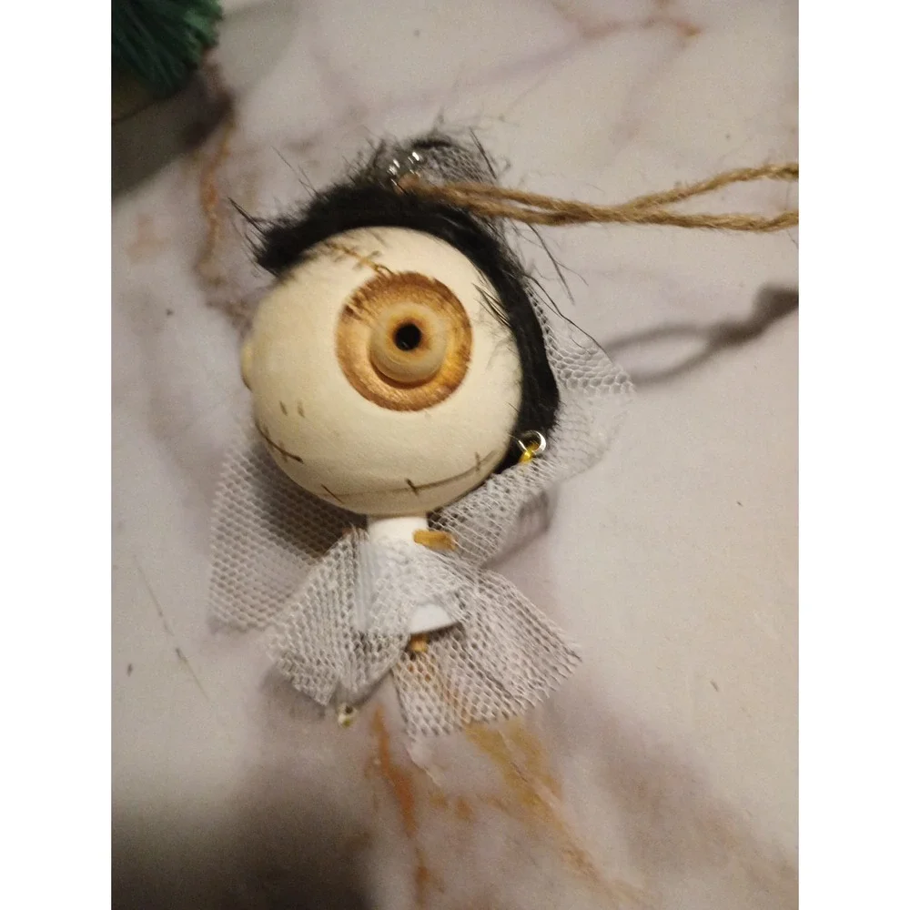 Pier 1 crazyhead skeleton Frankenstein bride ornament Halloween Collectible Rare